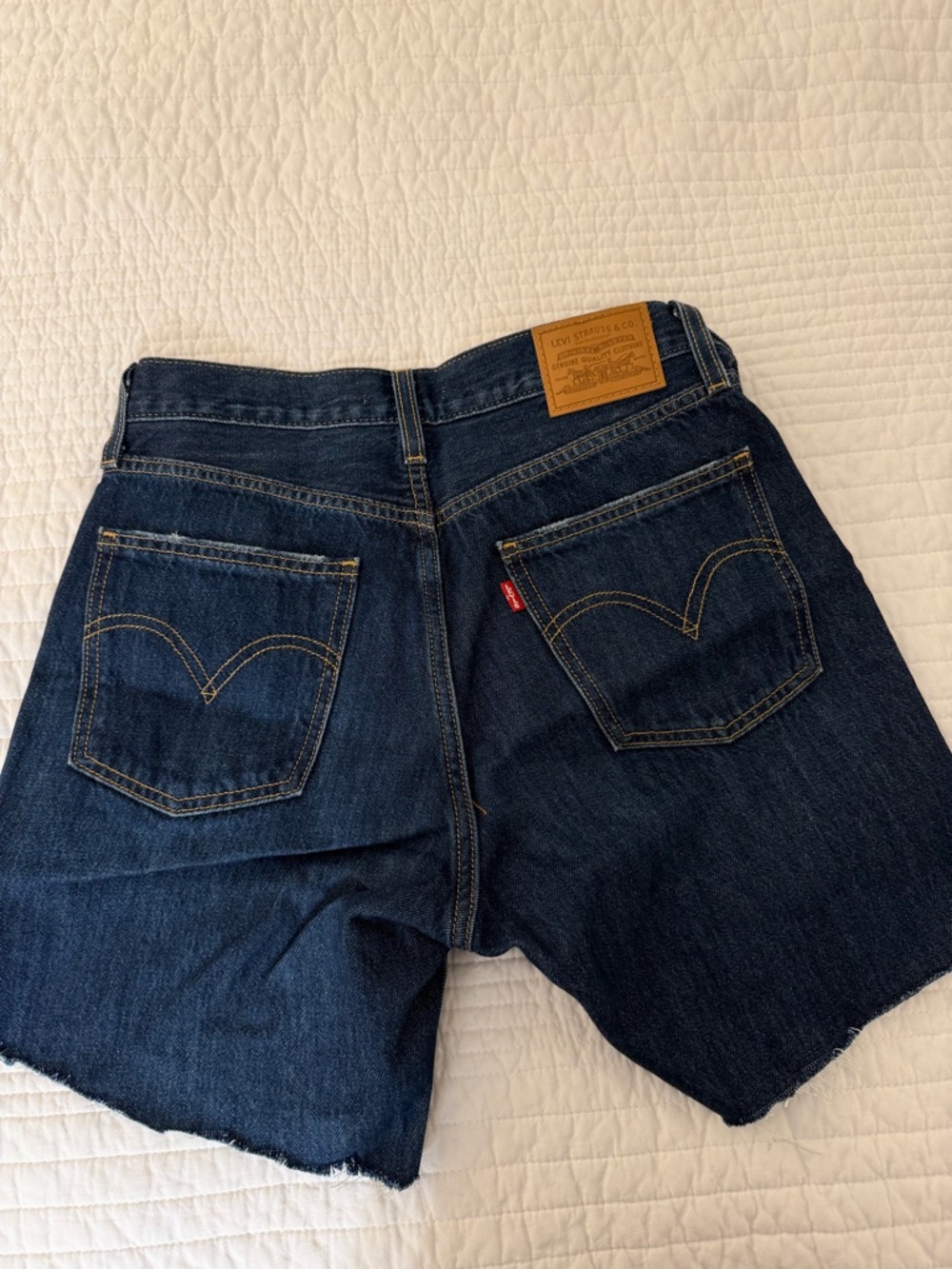 Levi's Indigo Blue Denim Cutoff Shorts Dad Jean Fit